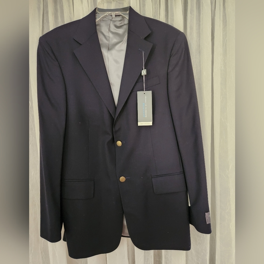 Oscar de la Renta Men's Classic Midnight Blue Sport Jacket Size 39R Formal Wear